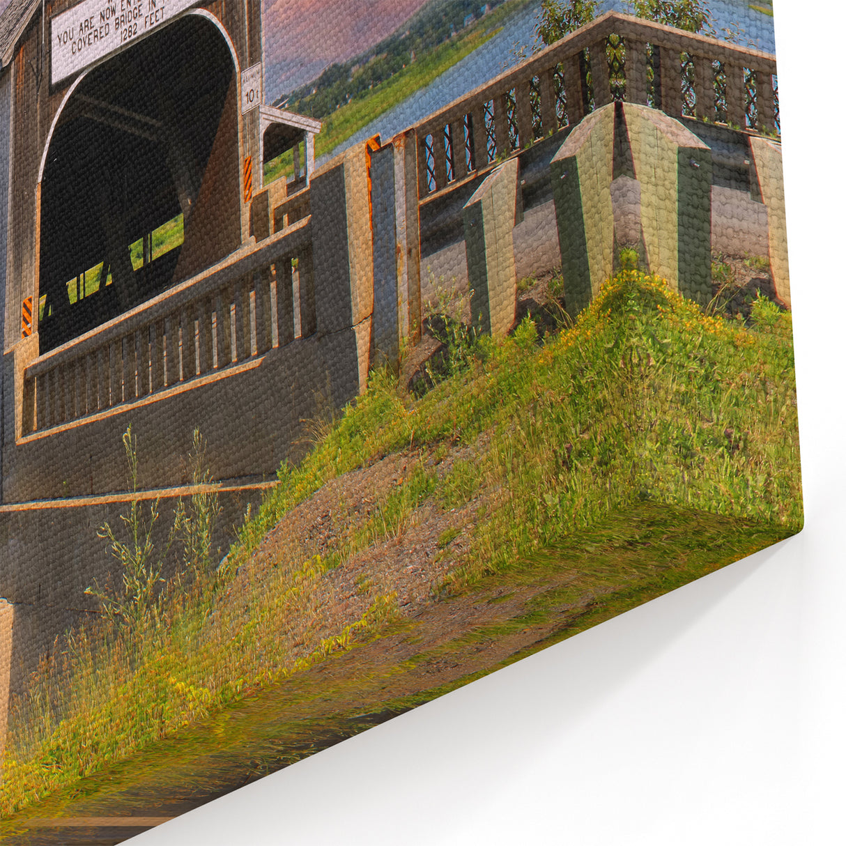 Hartland Longest Covered Bridge Wall Art – Scenic Sunset Canvas Prints