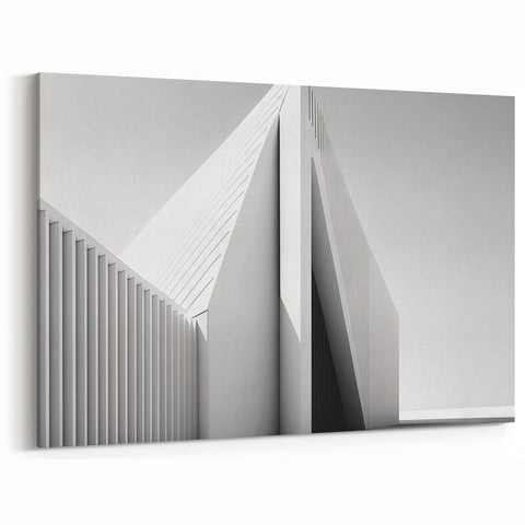 Sharp Geometric Architectural Print - Monochrome Modern Art