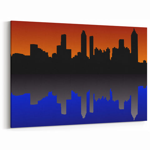 Atlanta Skyline Art - Modern Sunset Cityscape Wall Art for Home Decor