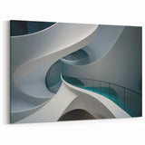 Elegant Curved Staircase Art - Modern Architectural Canvas Print