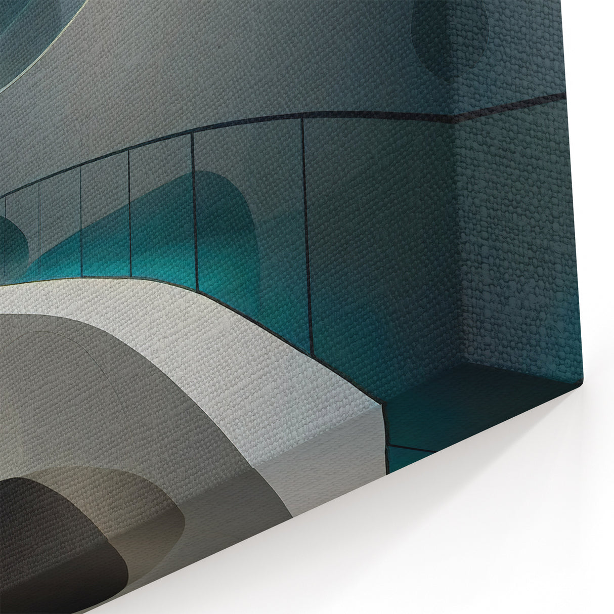 Elegant Curved Staircase Art - Modern Architectural Canvas Print
