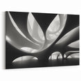 Organic Architectural Forms Art - Surreal Monochrome Canvas Print