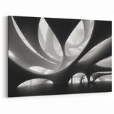 Organic Architectural Forms Art - Surreal Monochrome Canvas Print