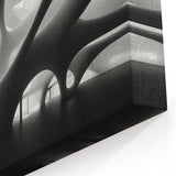 Organic Architectural Forms Art - Surreal Monochrome Canvas Print