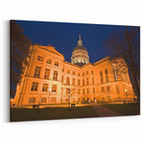 Atlanta Landmarks Art - Stunning Night View of Georgia Capitol Building