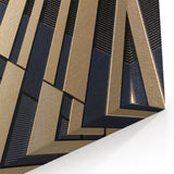 Gold and Black Geometric Panel Art - Modern Architectural Print