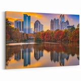 Atlanta Skyline and Autumn Reflection - Modern Cityscape Wall Art