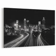 Black and White Atlanta Skyline Art - Modern Night Cityscape Wall Art