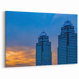 Sunset Atlanta Skyline Art - Iconic Towers with Vibrant Sky Wall Decor
