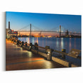 Savannah Skyline Prints – Riverwalk and Talmadge Bridge Night Photography