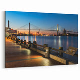 Savannah Skyline Prints – Riverwalk and Talmadge Bridge Night Photography