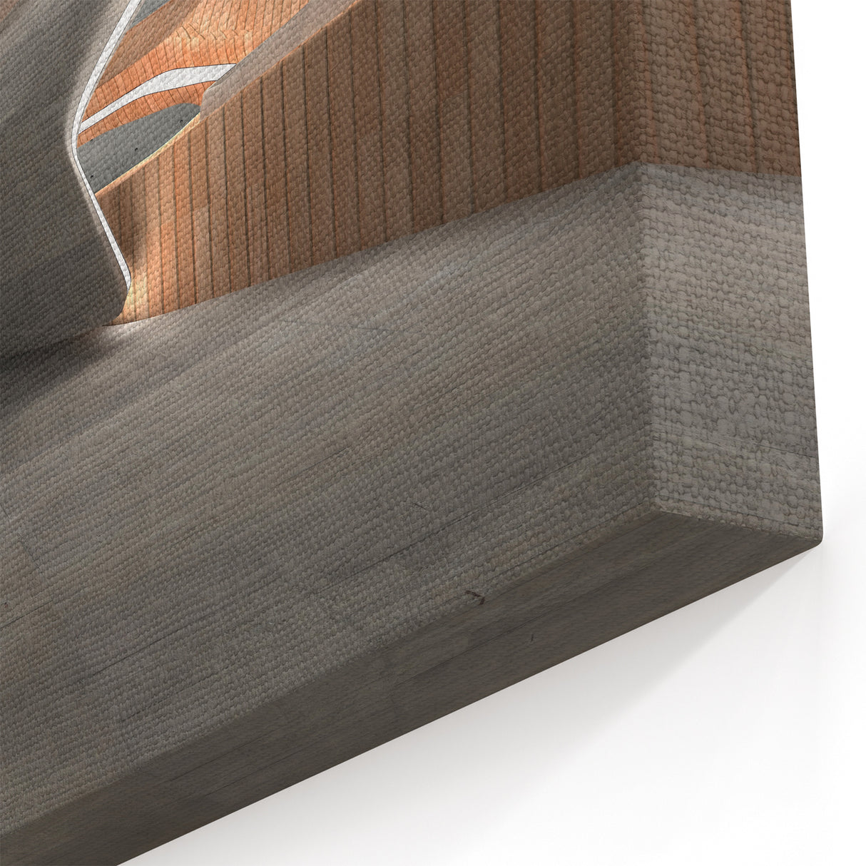 Modern Architectural Abstract Wall Art - Curved Concrete & Wood Design