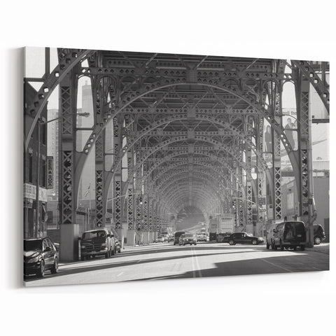 Black and White Architectural Abstract Wall Art - Urban Steel Arches