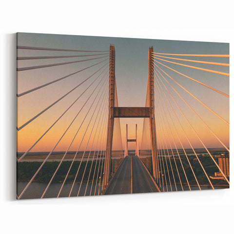 Savannah Talmadge Bridge - Georgia Scenic Photography Sunset Wall Art