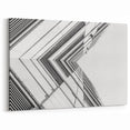 Geometric Black and White Architectural Wall Art - Angular Building Design