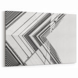 Geometric Black and White Architectural Wall Art - Angular Building Design
