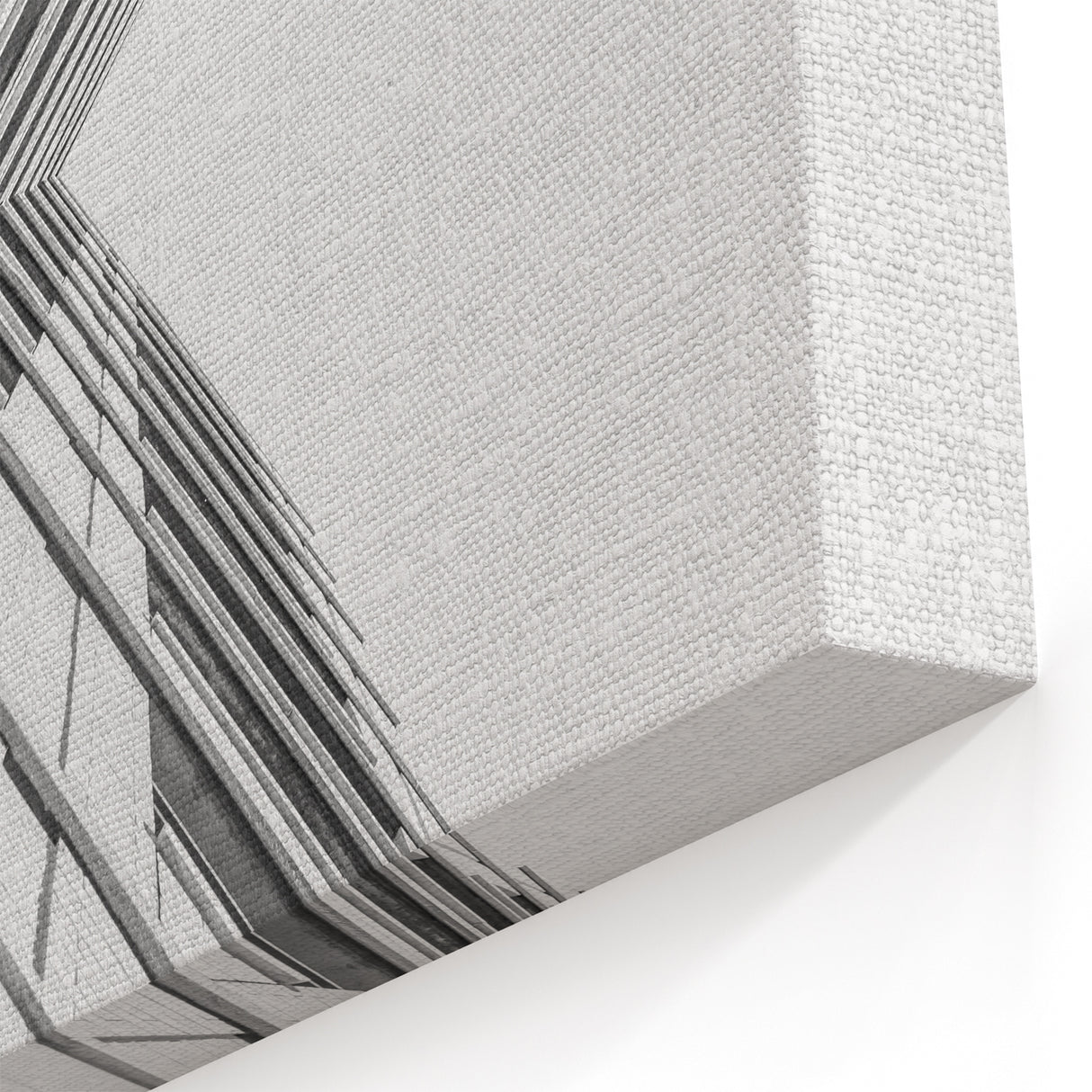 Geometric Black and White Architectural Wall Art - Angular Building Design