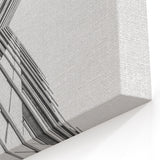 Geometric Black and White Architectural Wall Art - Angular Building Design