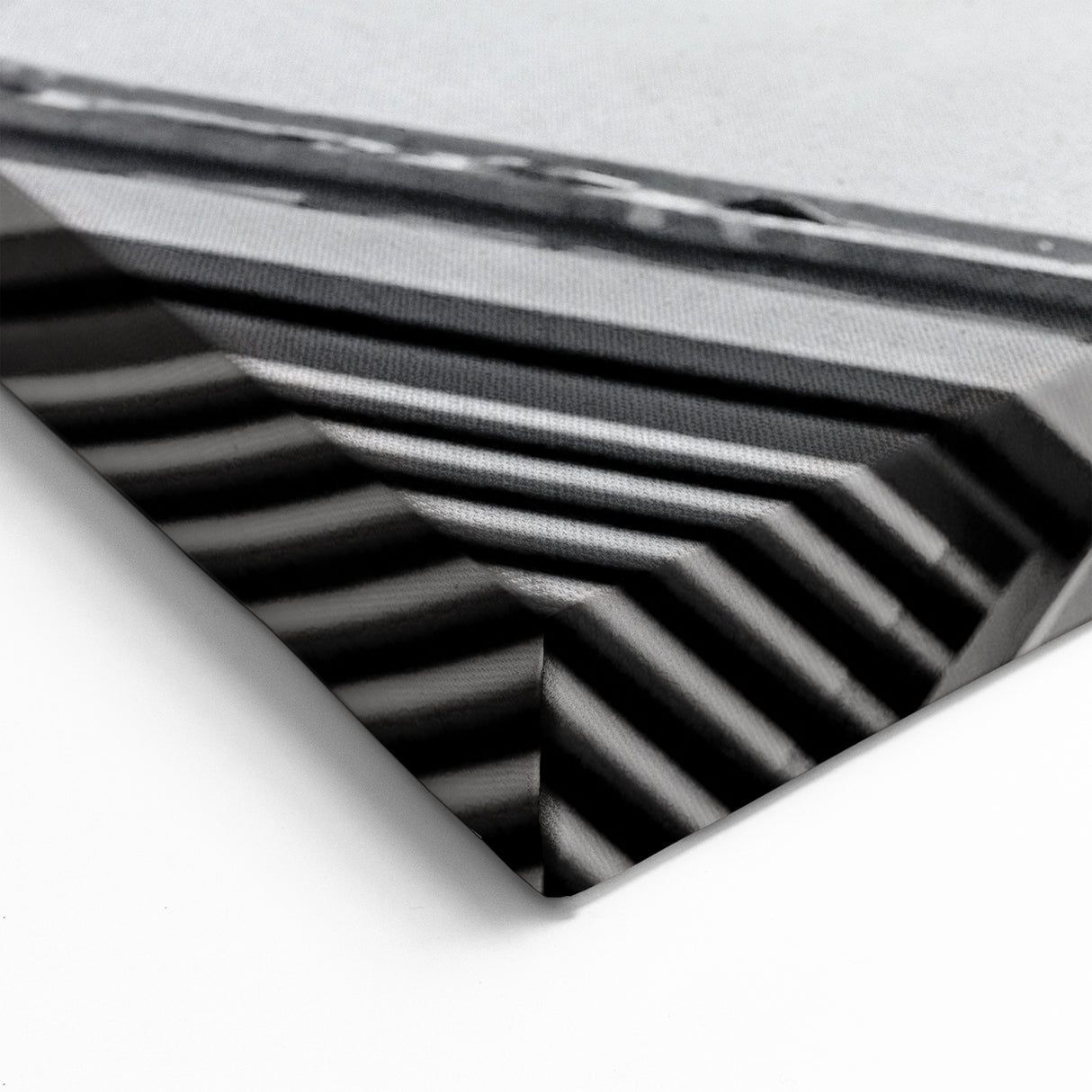 Geometric Black and White Architectural Wall Art - Angular Building Design