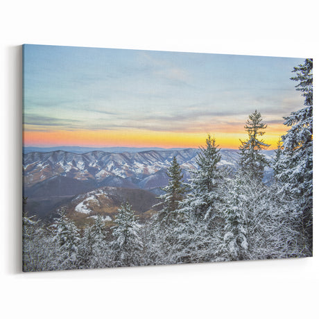 Virginia Landscape Art – Blue Ridge Mountains Winter Sunset Canvas Print
