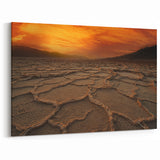 Fiery Sunset Over Salt Flats - Dramatic Death Valley Landscape Art