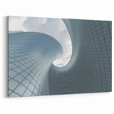 Modern Architectural Abstract Wall Art - Curved Glass Facade Design