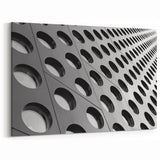 Black and White Architectural Abstract Wall Art - Circular Facade Design