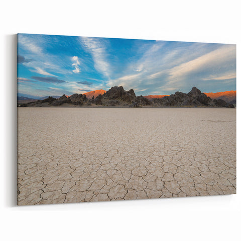 Cracked Earth at Dawn - Serene Death Valley National Park Art Prints