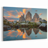 Mountain Landscape Art - Dolomites Canvas Print with Reflection Scene