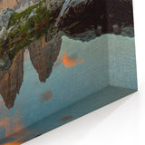 Mountain Landscape Art - Dolomites Canvas Print with Reflection Scene