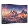 Italian Alps Art Print - Dolomites Canvas with Sunset Mountain Views