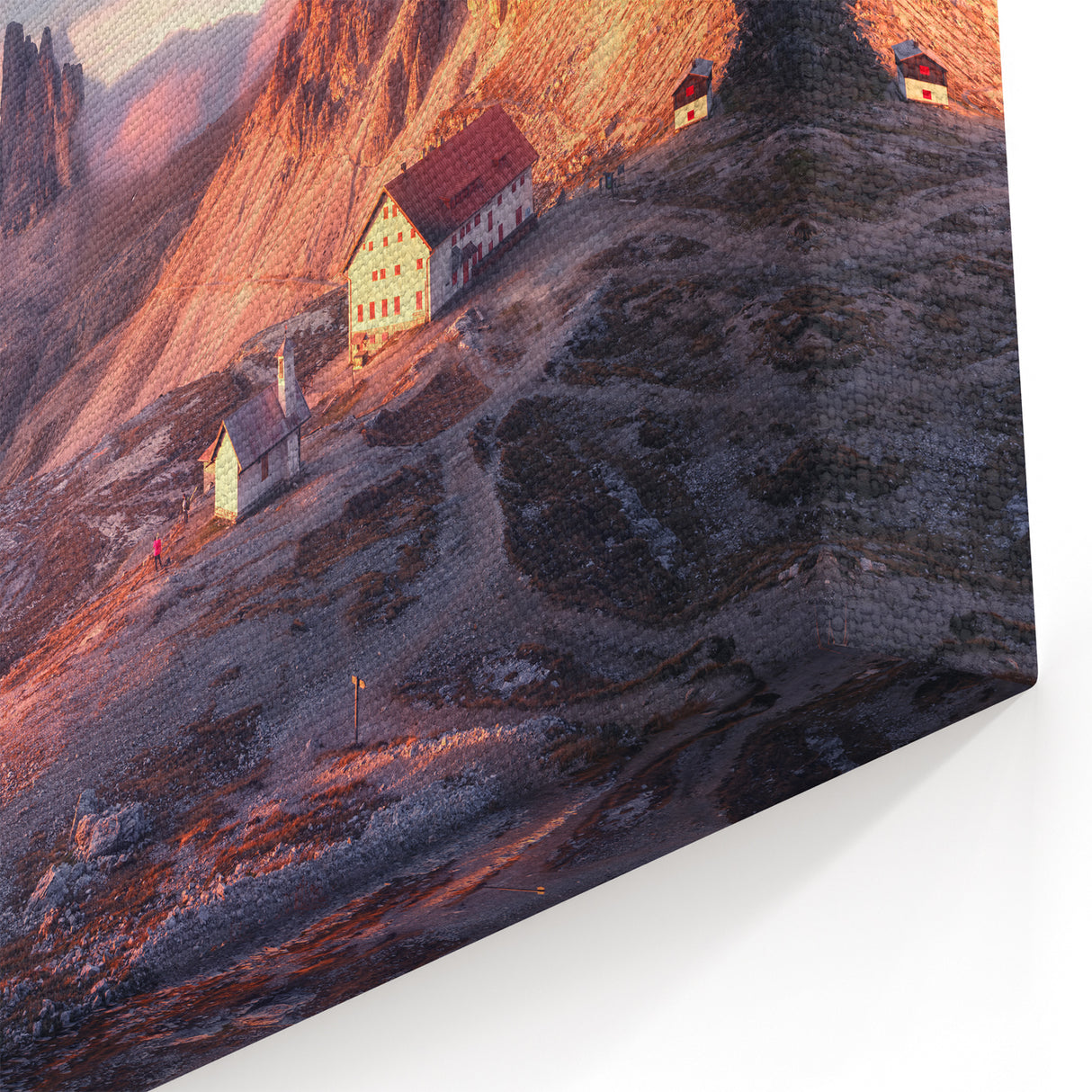 Italian Alps Art Print - Dolomites Canvas with Sunset Mountain Views