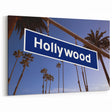 Iconic Hollywood Street Sign with Palm Trees - Stunning Skyline Wall Art