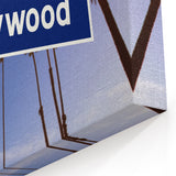 Iconic Hollywood Street Sign with Palm Trees - Stunning Skyline Wall Art