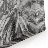 Black and White Hollywood Street Sign with Palm Trees - Classic Wall Art