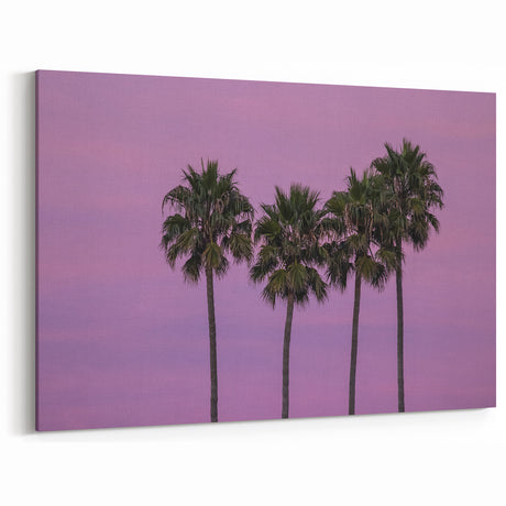 California Palm Trees at Sunset - Vibrant Hollywood Skyline Wall Art