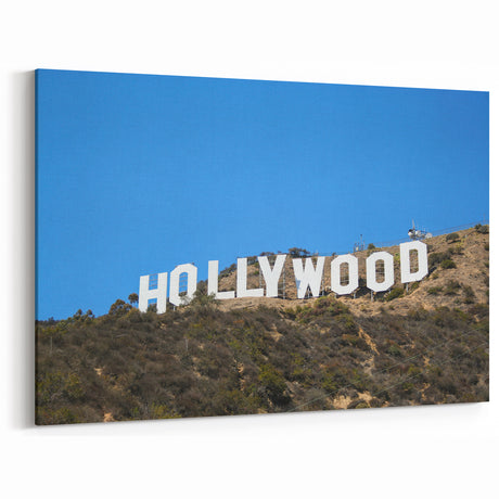 Hollywood Sign with Clear Blue Sky - Iconic California Landmark Wall Art