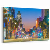 Hollywood Boulevard at Night - Vibrant Neon Lights Cityscape Wall Art