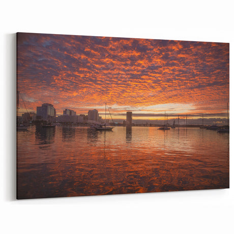 Virginia Photography – Sunset Over Norfolk Waterfront Canvas Print
