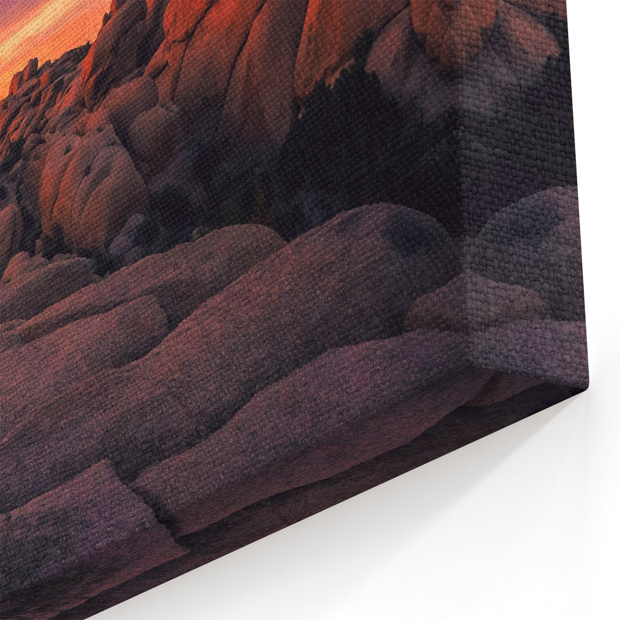 Joshua Tree Sunset Over Rocks - Scenic Desert Landscape Wall Art