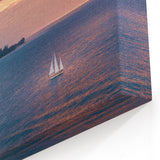 Na Pali Coast Art – Tranquil Sunset Sailboat Canvas & Framed Print