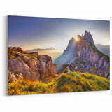 Dolomites Photography Print - Italy Scenery Canvas of Mountain Sunrise
