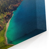 Kauai Landscape Art – Na Pali Coast Aerial View & Framed Print
