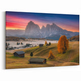 Italy Scenery Canvas - Dolomites Canvas Print of Mountain Sunrise
