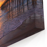 Virginia Beach Art – Ocean Sunset with Pier Scenic Canvas Print