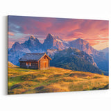 Dolomites Wall Art - Italian Alps Art Print of Rustic Mountain Cabin