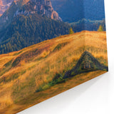 Dolomites Wall Art - Italian Alps Art Print of Rustic Mountain Cabin