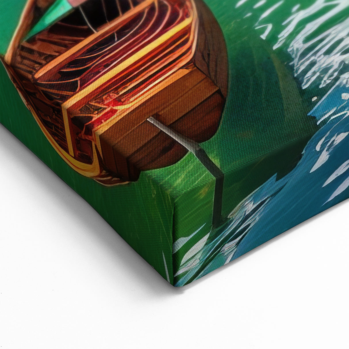 Dolomites Canvas Print - Italian Alps Art of Scenic Lake and Boats