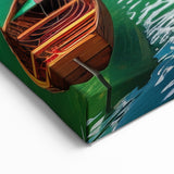 Dolomites Canvas Print - Italian Alps Art of Scenic Lake and Boats