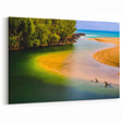 Kauai Nature Art – Serene River Meets Ocean Canvas & Framed Print